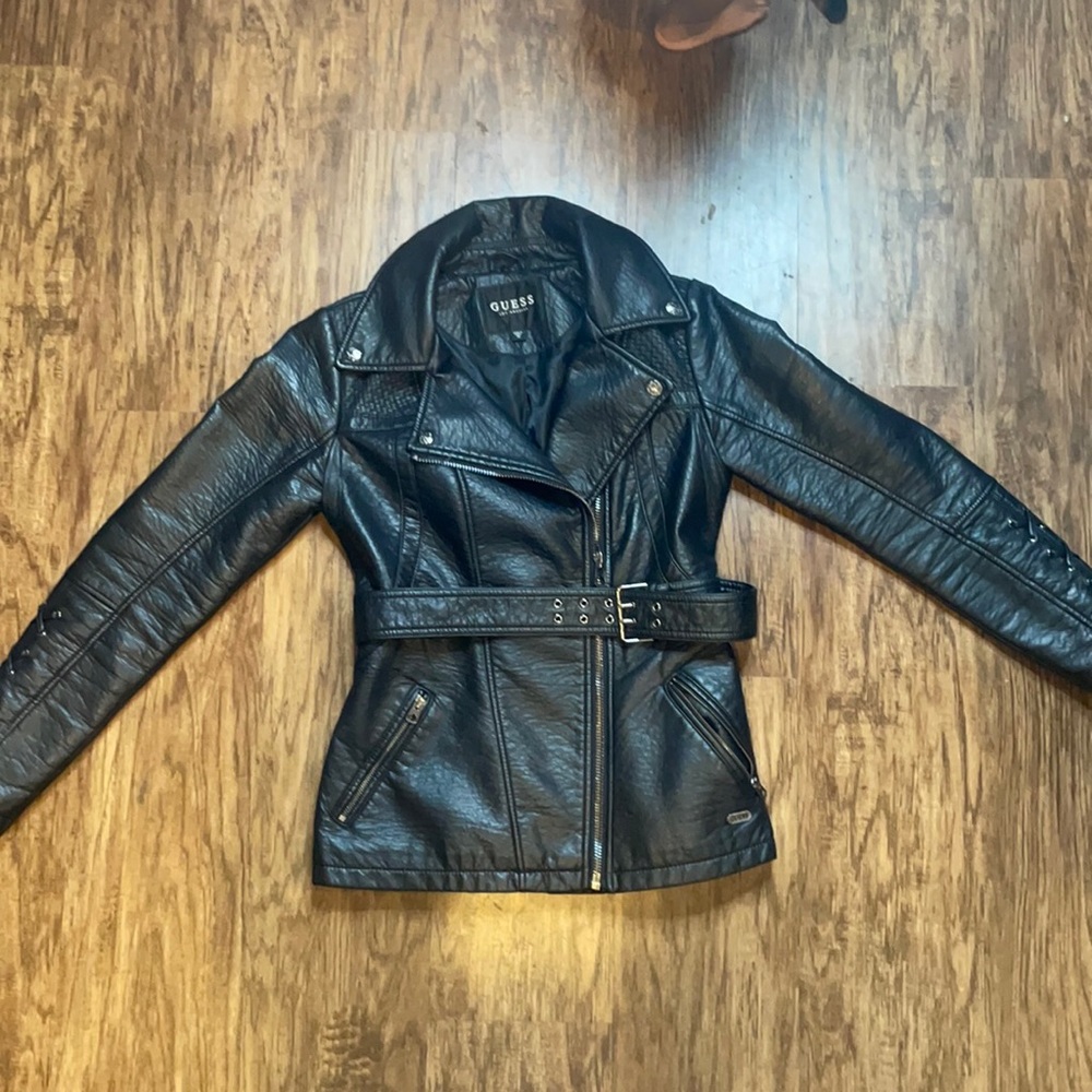 Guess Black Faux Leather jacket SIZE EXTRA SMALL